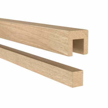 Handlauf 45x45 mm mit Holzeinsatz Eiche - System x25